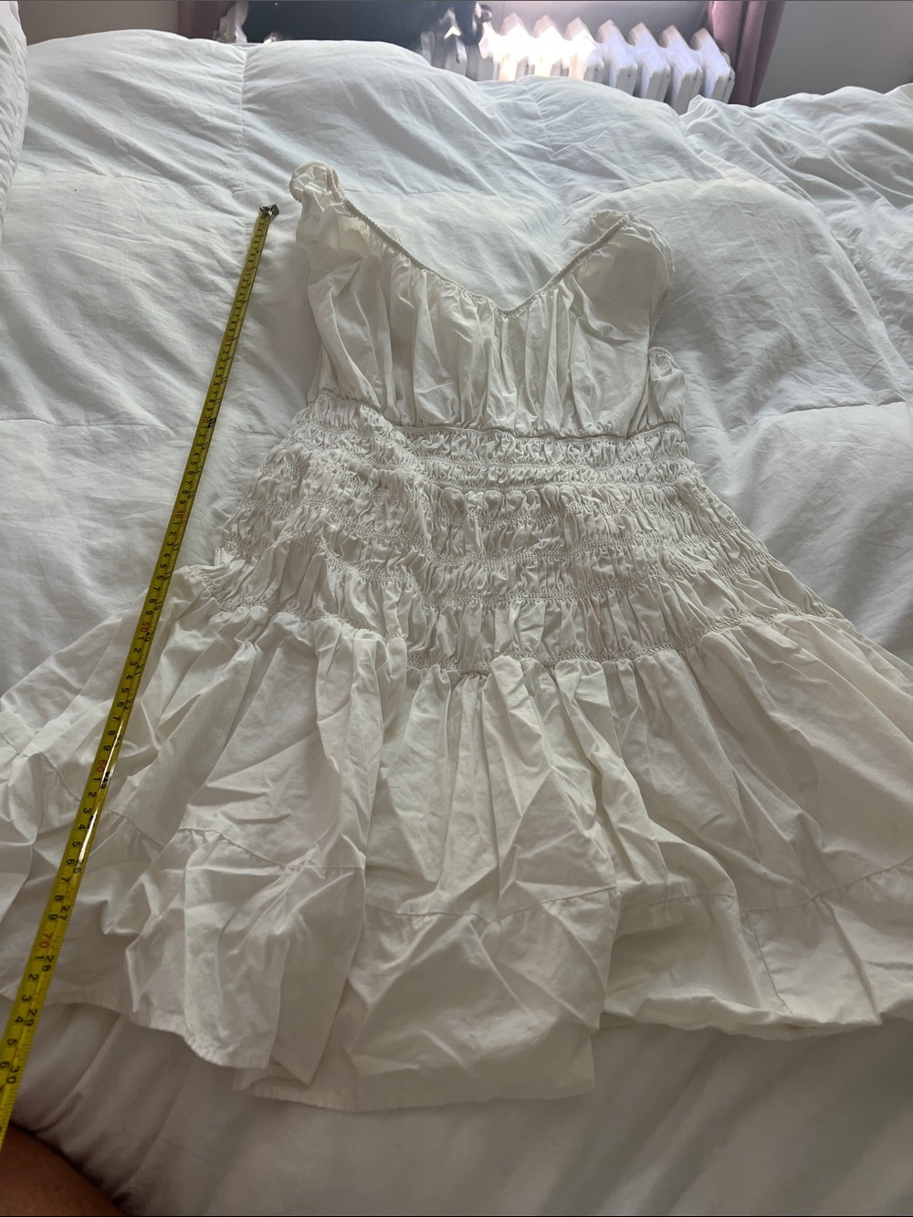 H&M Cream Gathered Bodice Maxi Dress xl